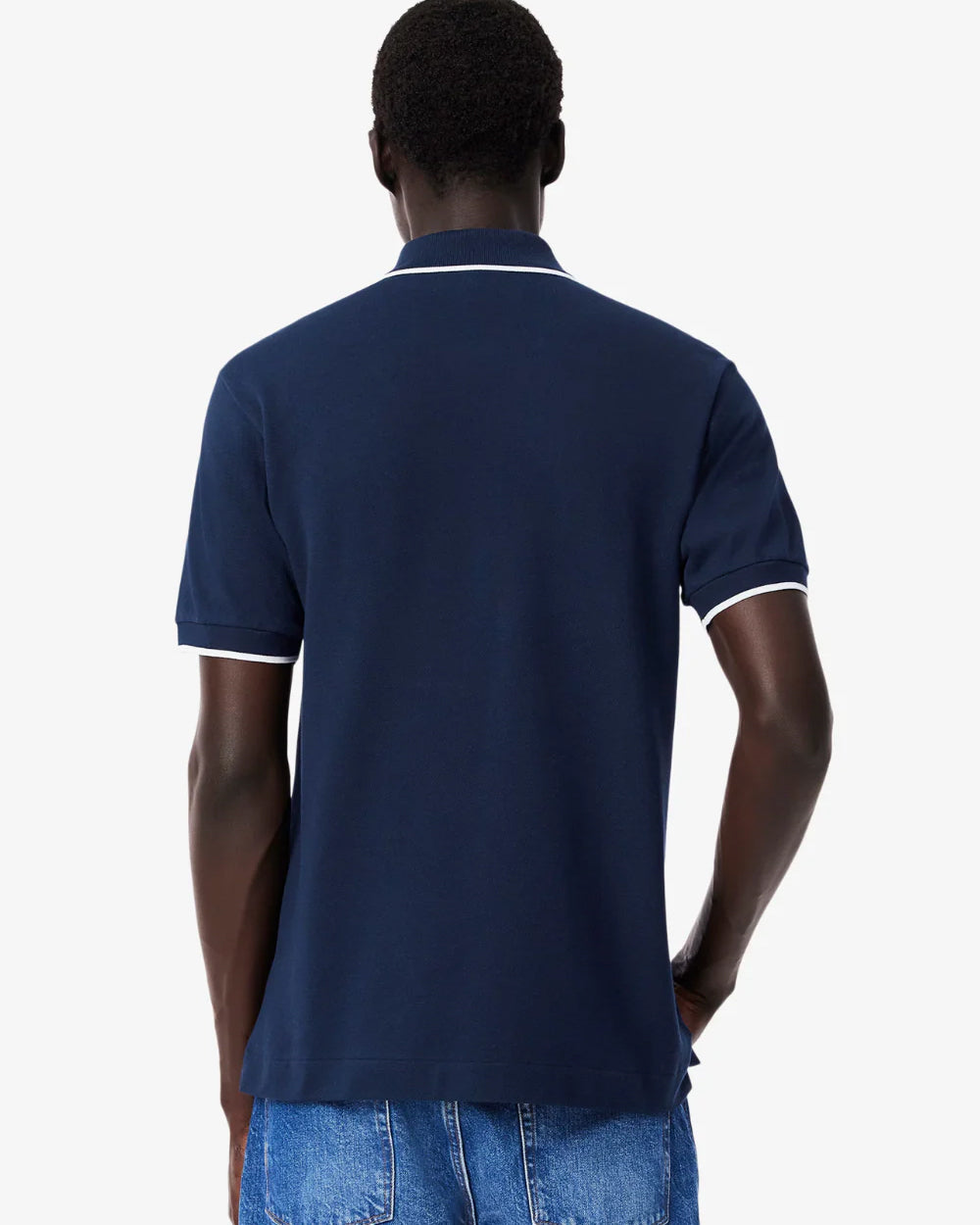Pocket Accent L.12.12 Mens Classic Fit Polo Shirt - Navy Blue/Flour