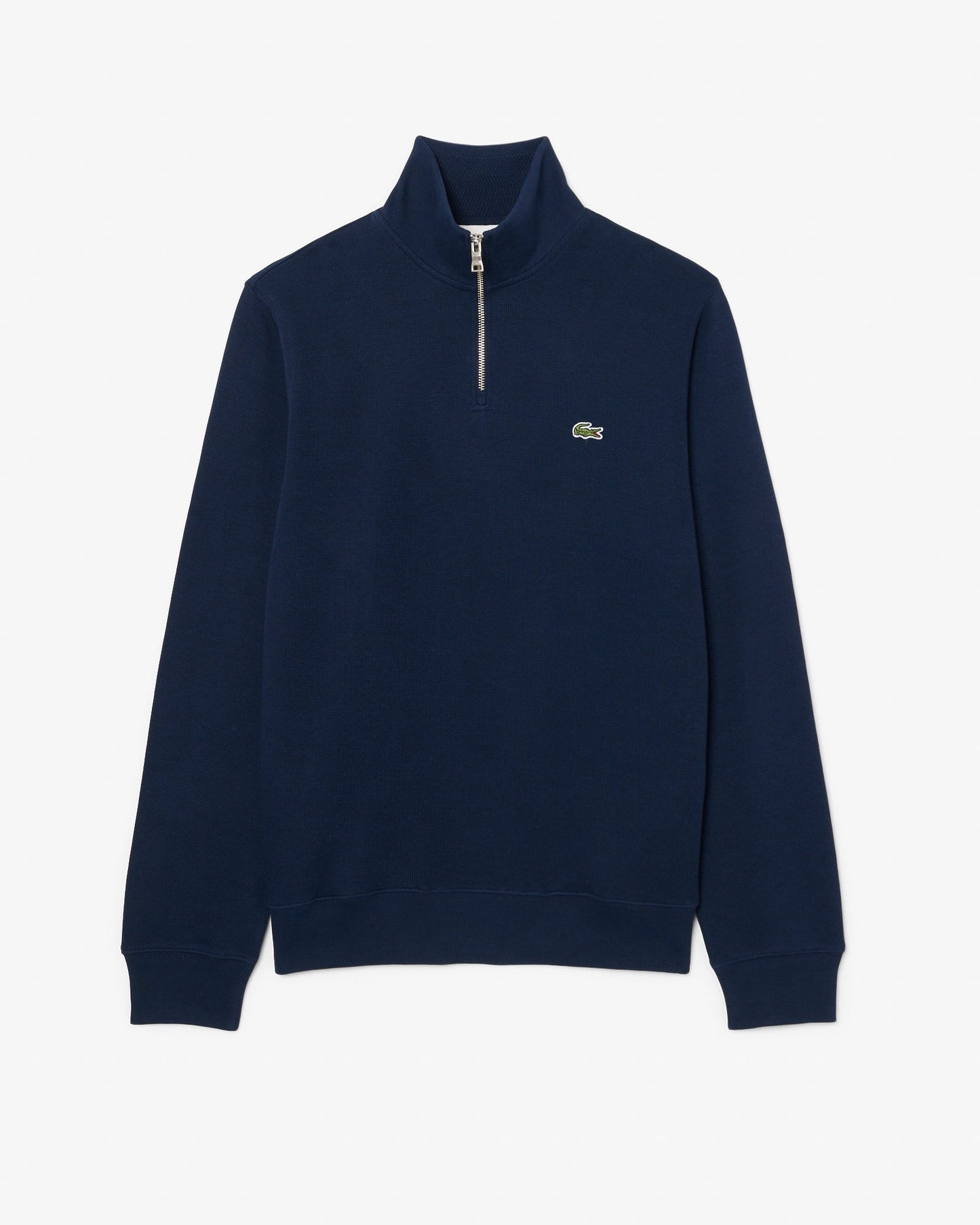 Mens Zippered Stand-Up Collar Cotton Sweatshirt - Navy Blue 166