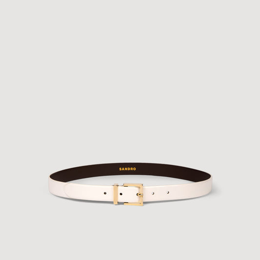Smooth leather belt metal buckle