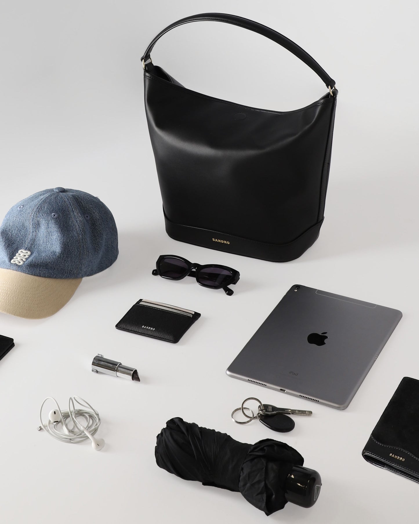 Leather bucket bag
