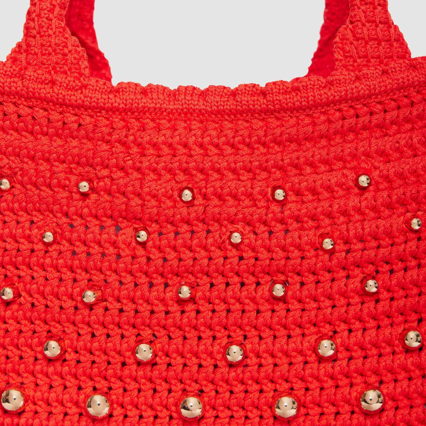 Studded crochet bag