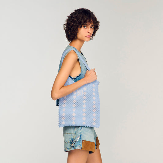 Two-tone crochet bag