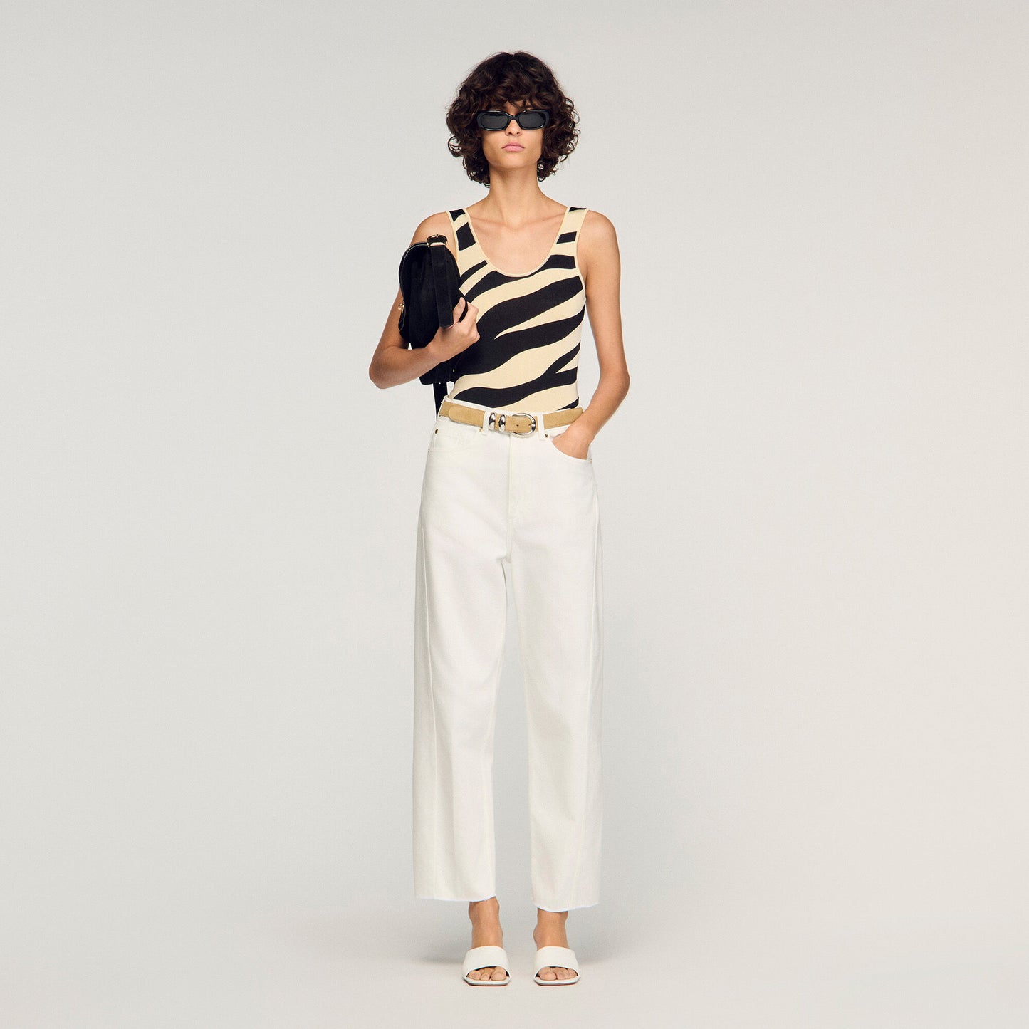 Zebra print knit bodysuit