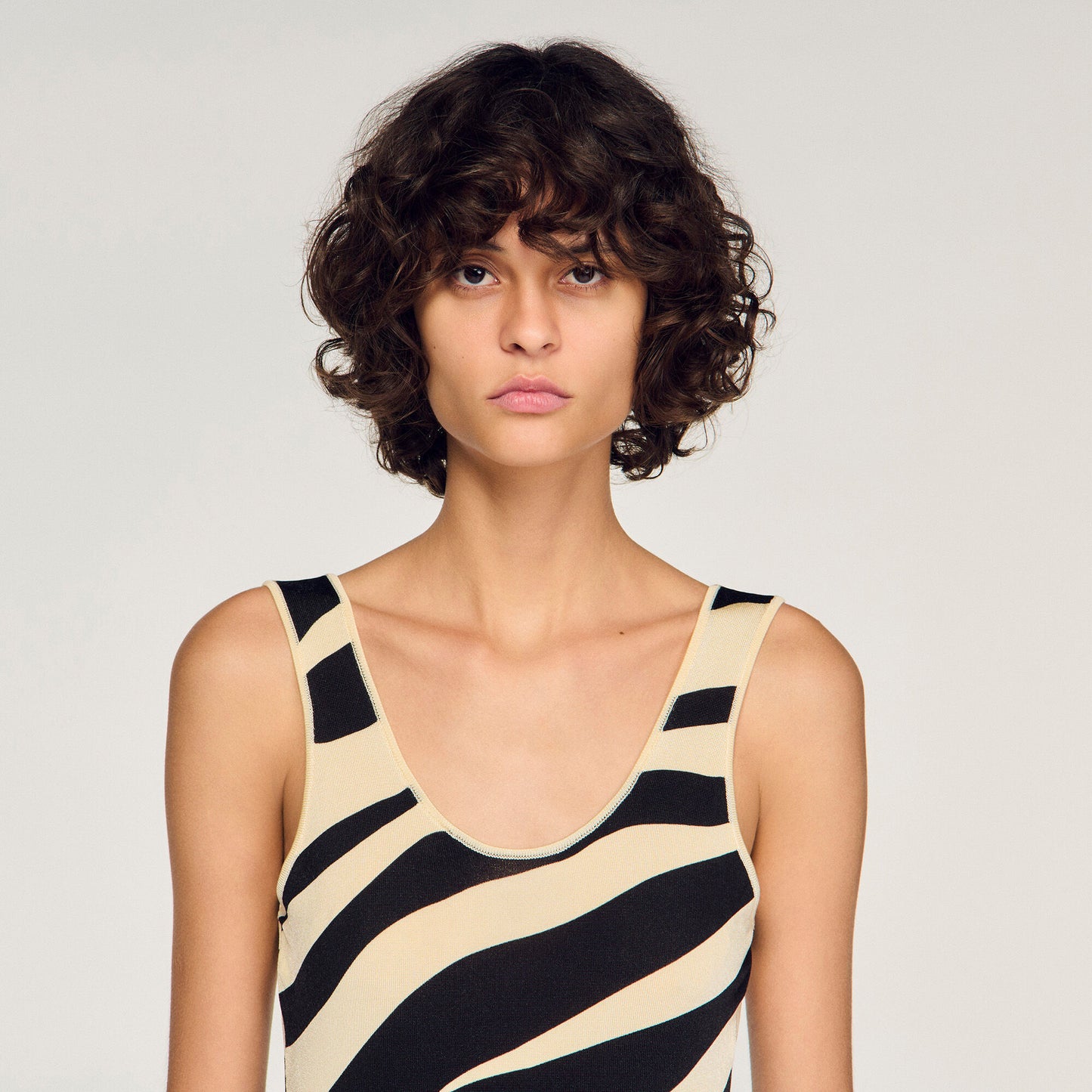 Zebra print knit bodysuit
