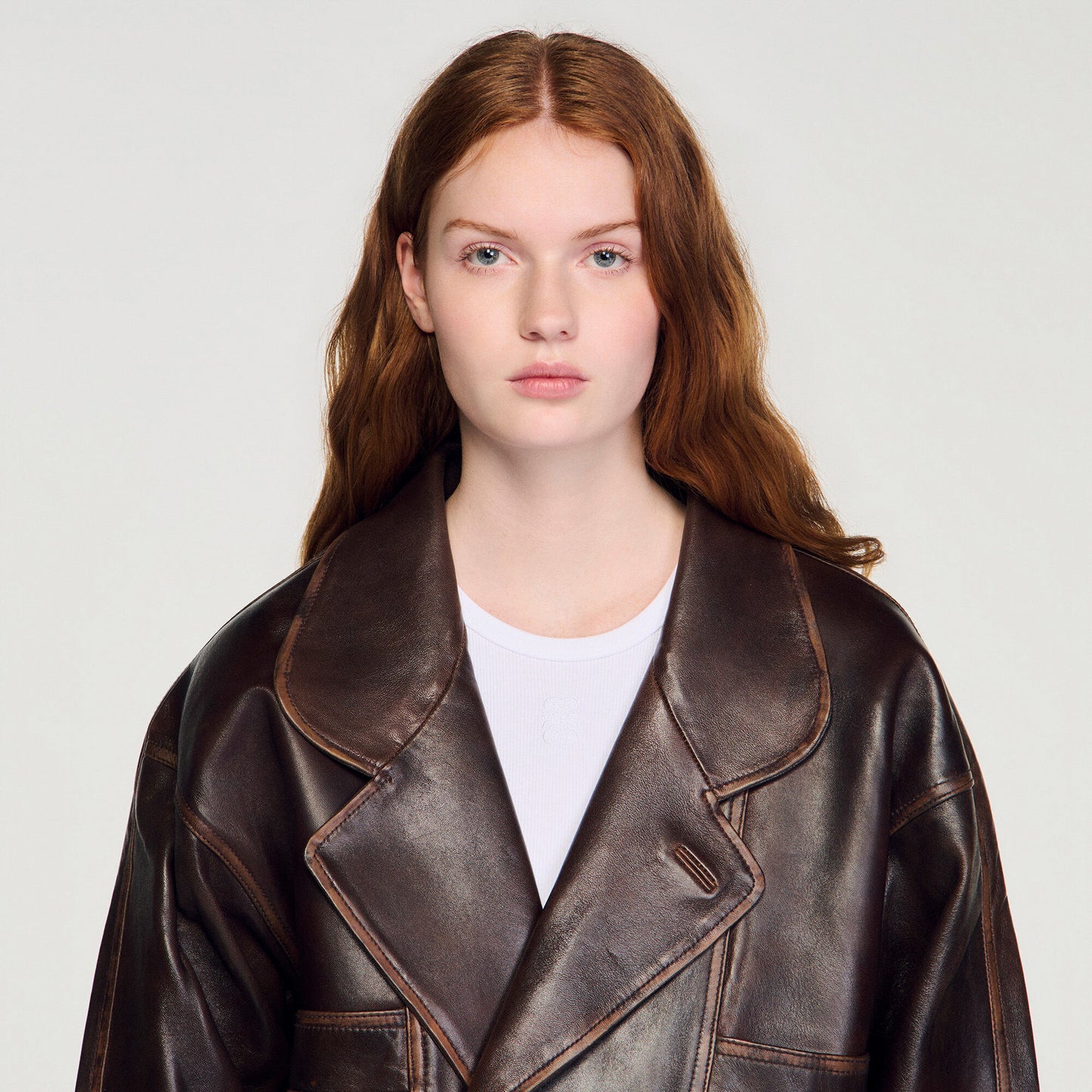 Oversized leather jacket