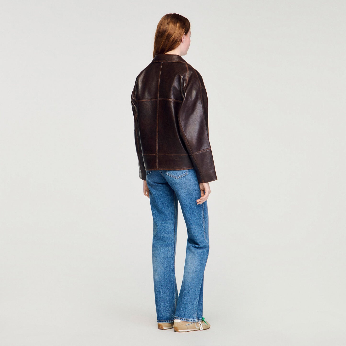 Oversized leather jacket