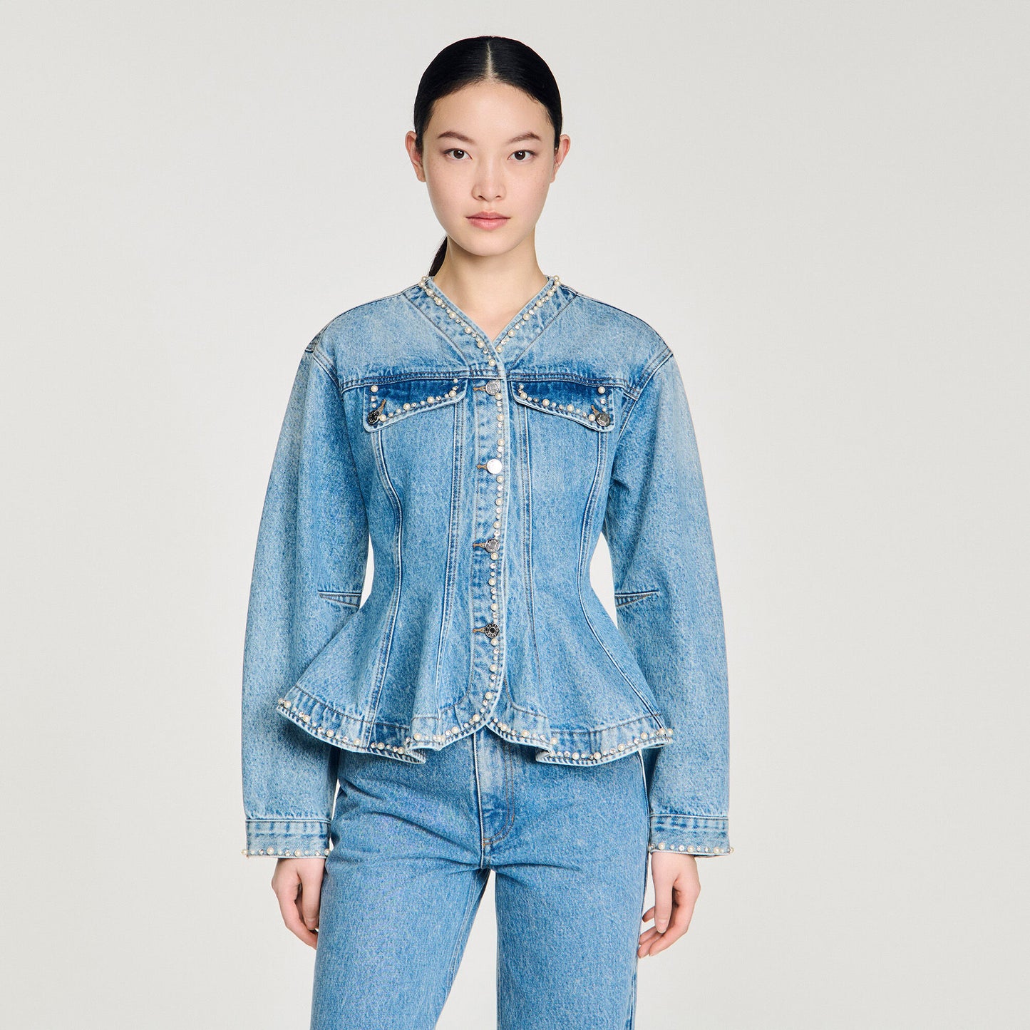 Beaded denim jacket