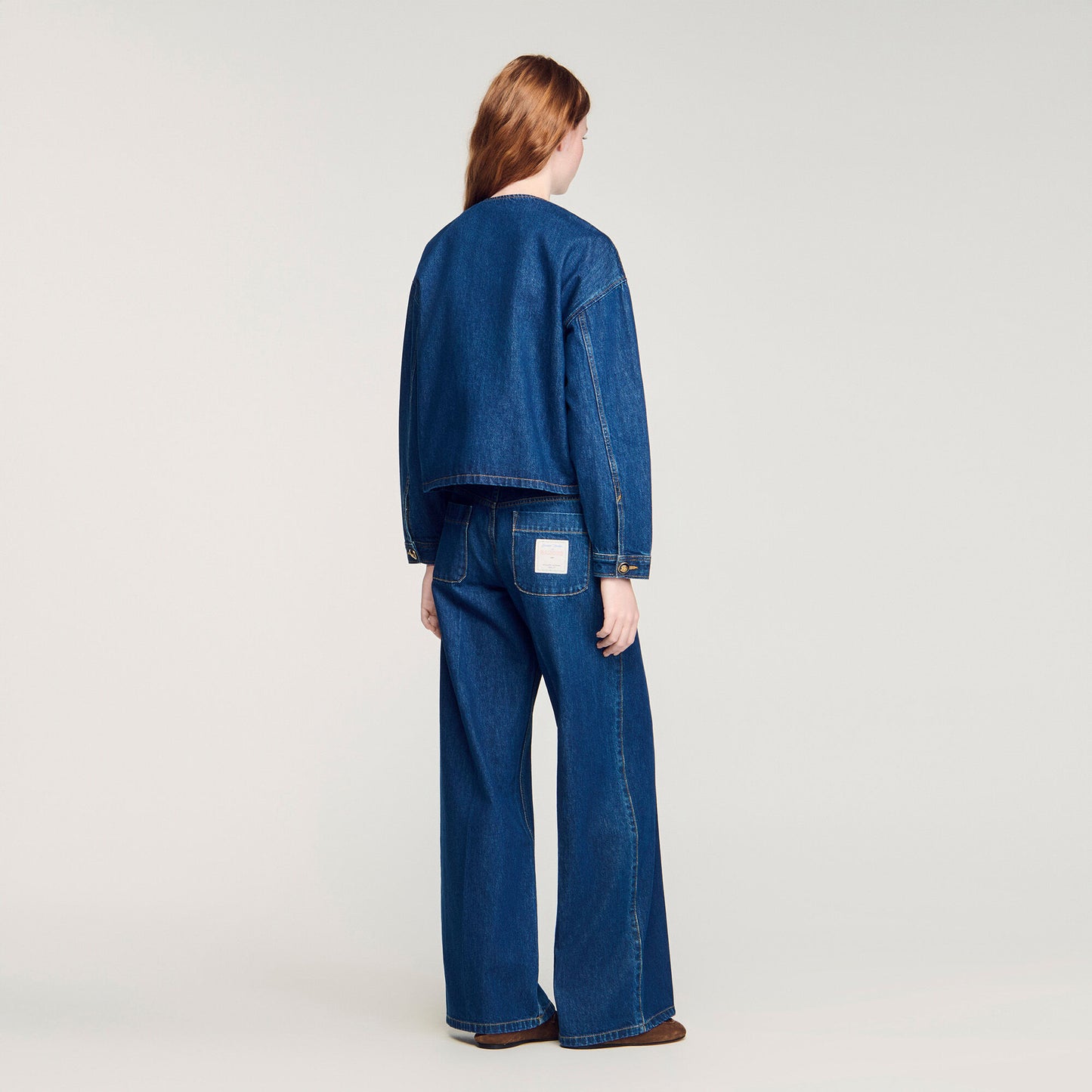Denim jacket with fancy buttons