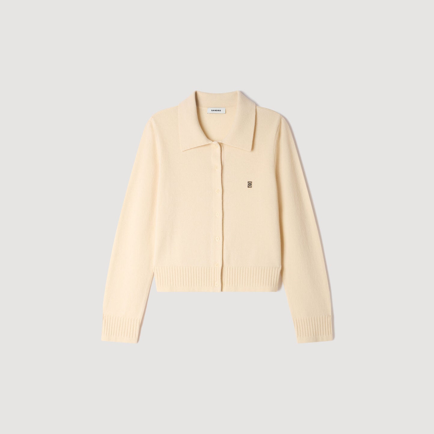 Cardigan with shirt collar