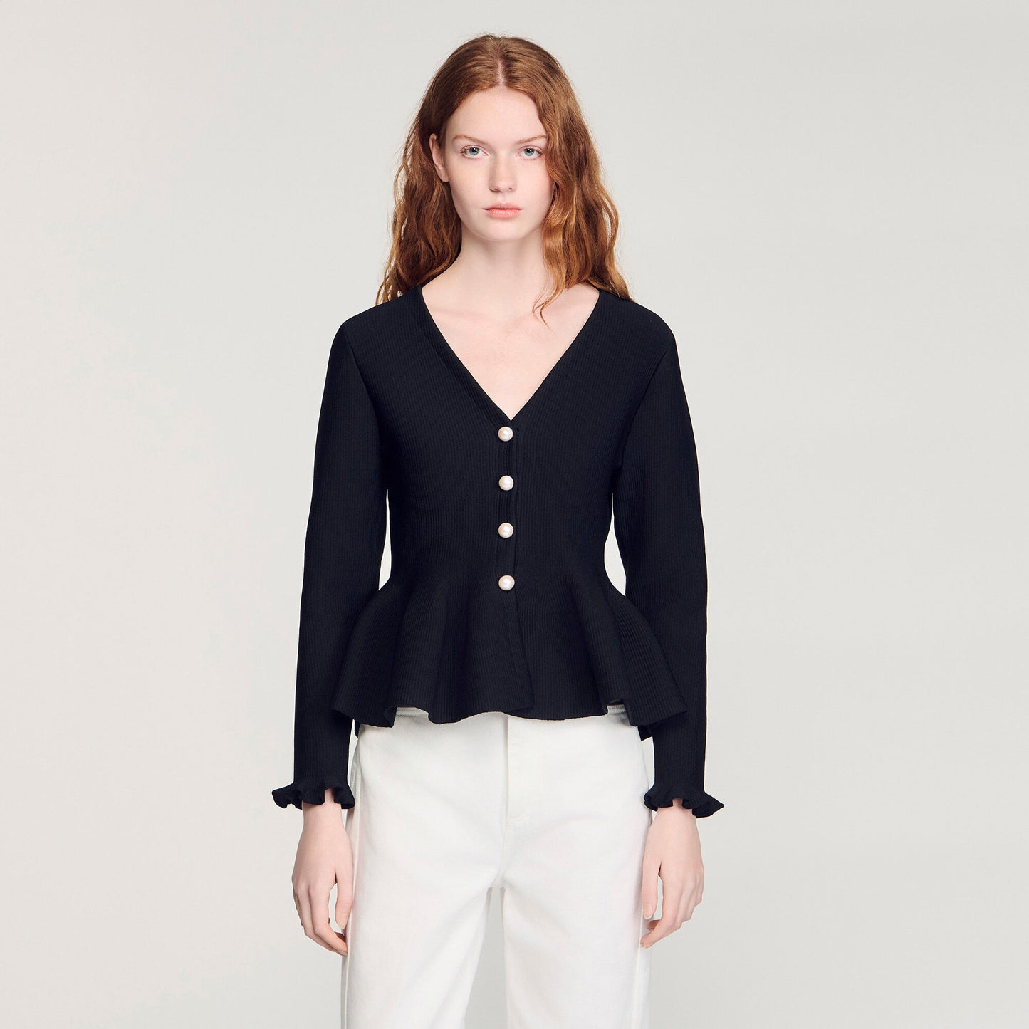 Peplum cardigan