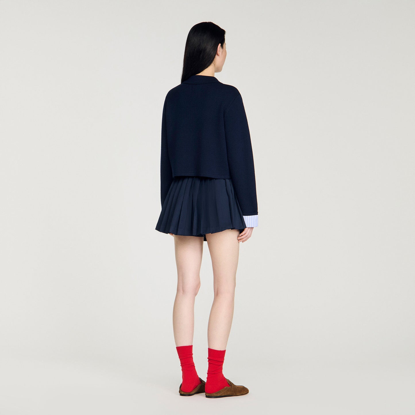 Wool polo cardigan