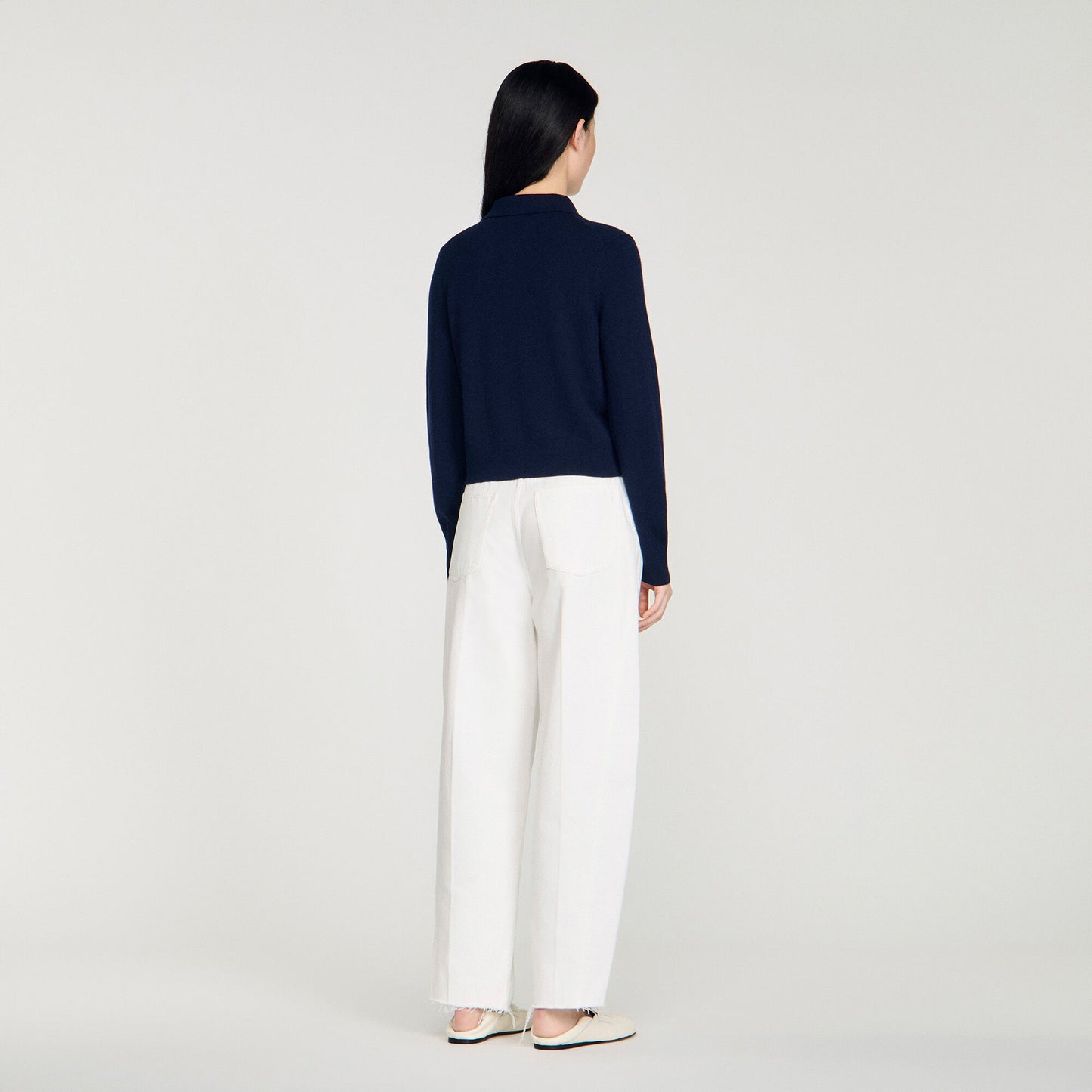 Striped wool-cashmere cardigan