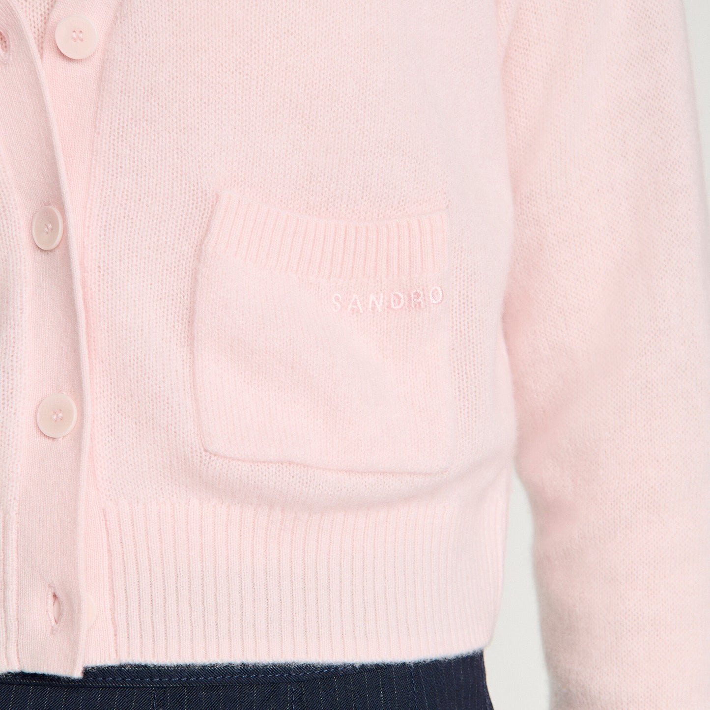 Cropped cashmere wool cardigan