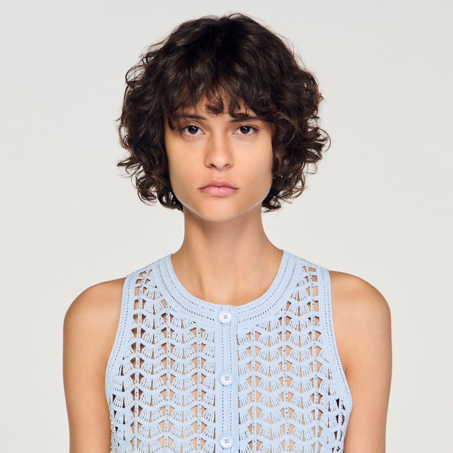 Beaded crochet cardigan