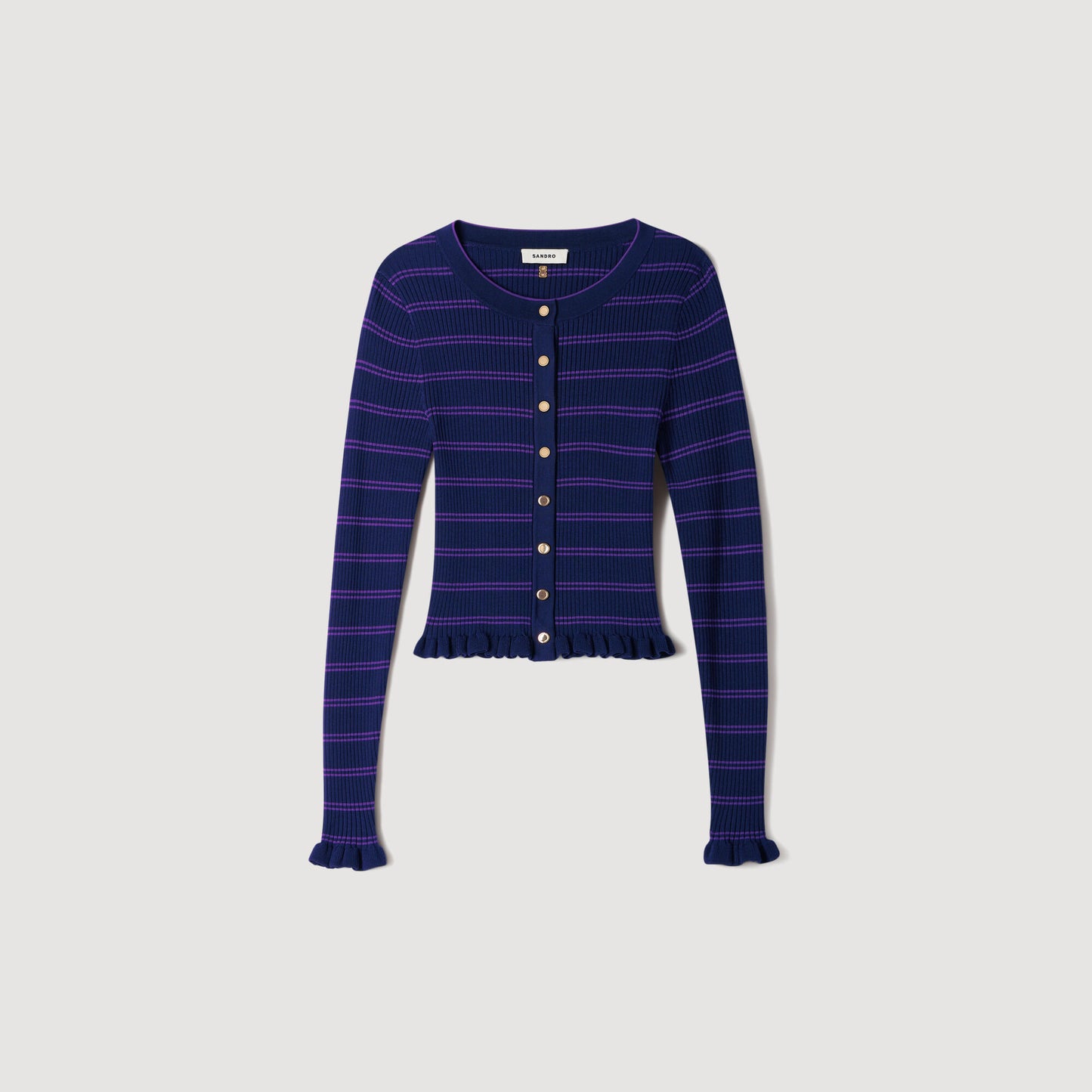 Striped knit cardigan