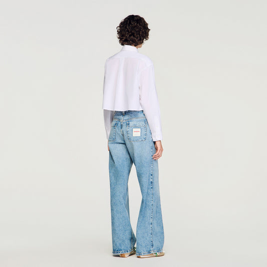 Cropped poplin shirt