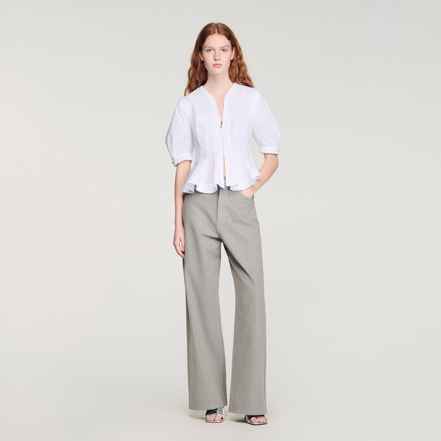 Zipped peplum shirt