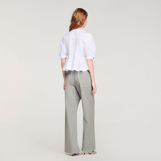 Zipped peplum shirt