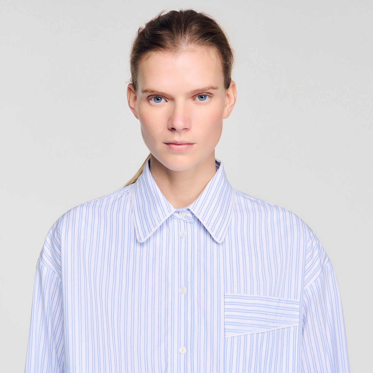 Cropped striped shirt