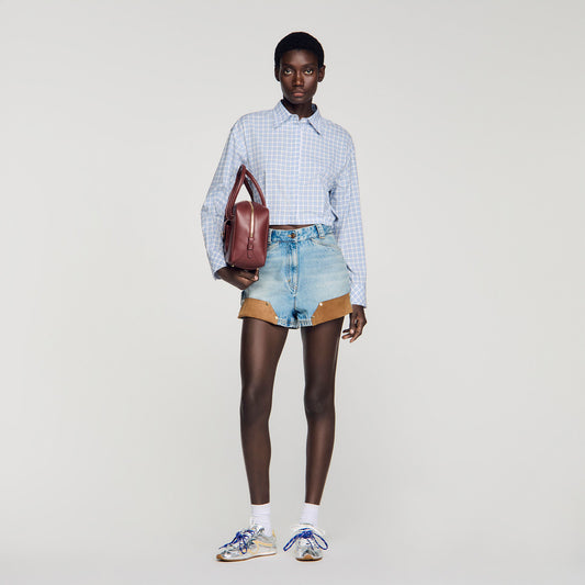 Short checked shirt