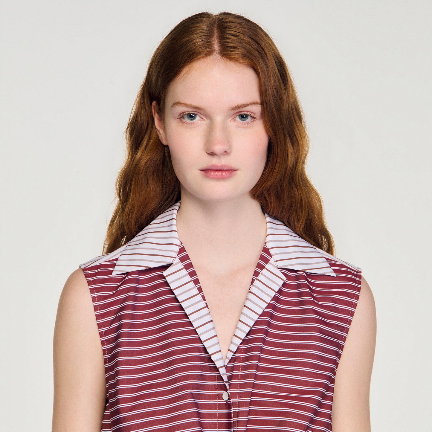 Cropped striped cotton shirt 2026