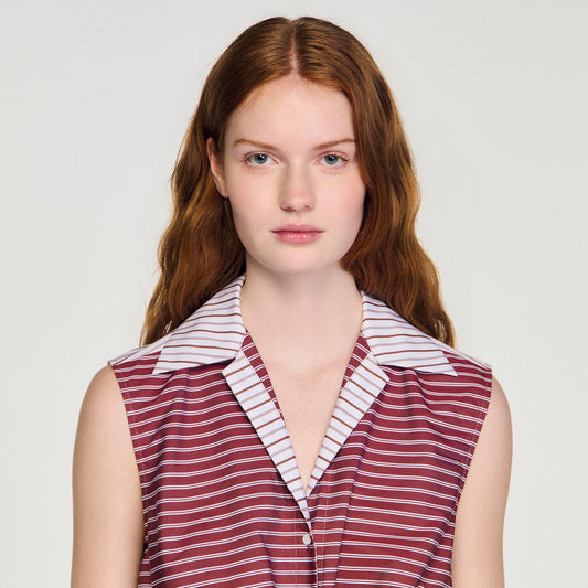 Cropped striped cotton shirt 2026