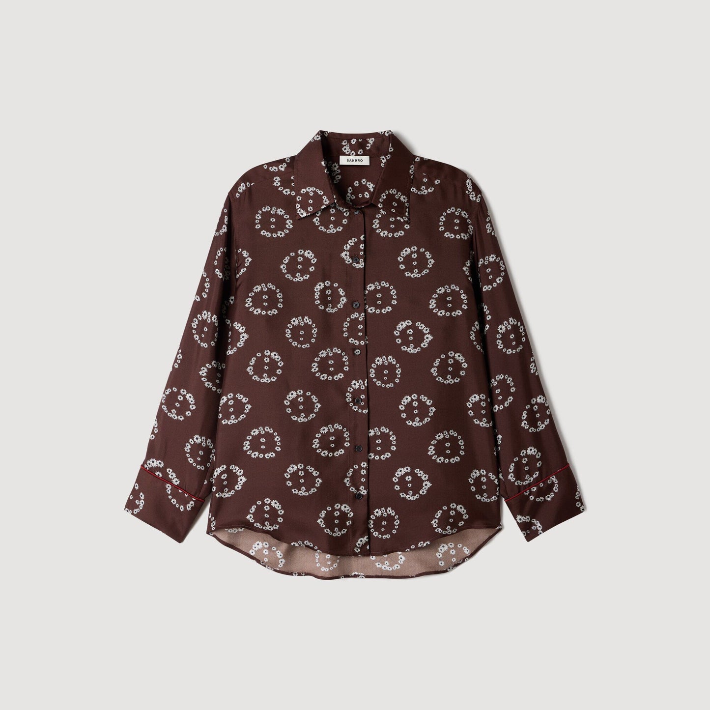 Floral print silk shirt