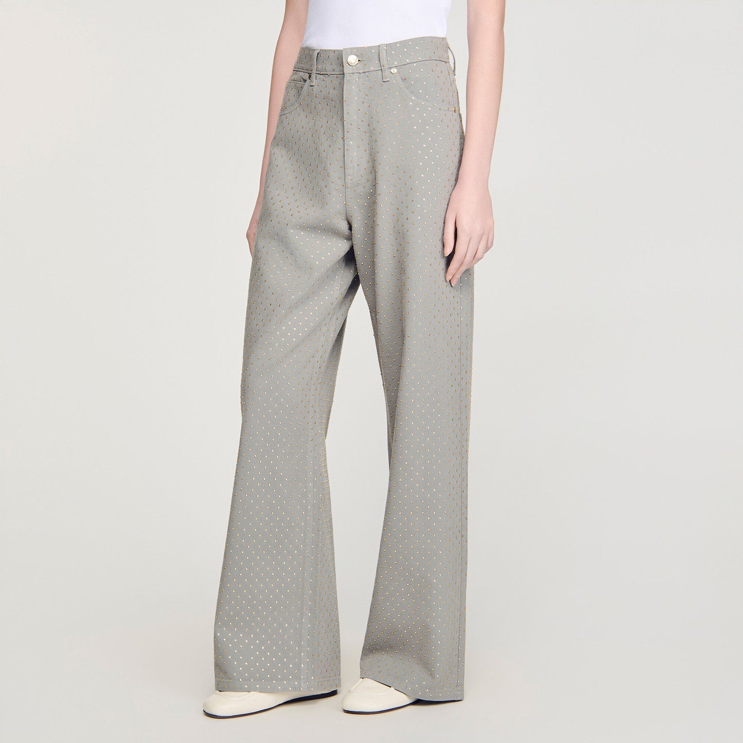 Rhinestone-embellished jeans