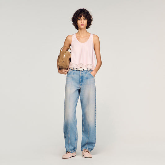 Faded barrel jeans