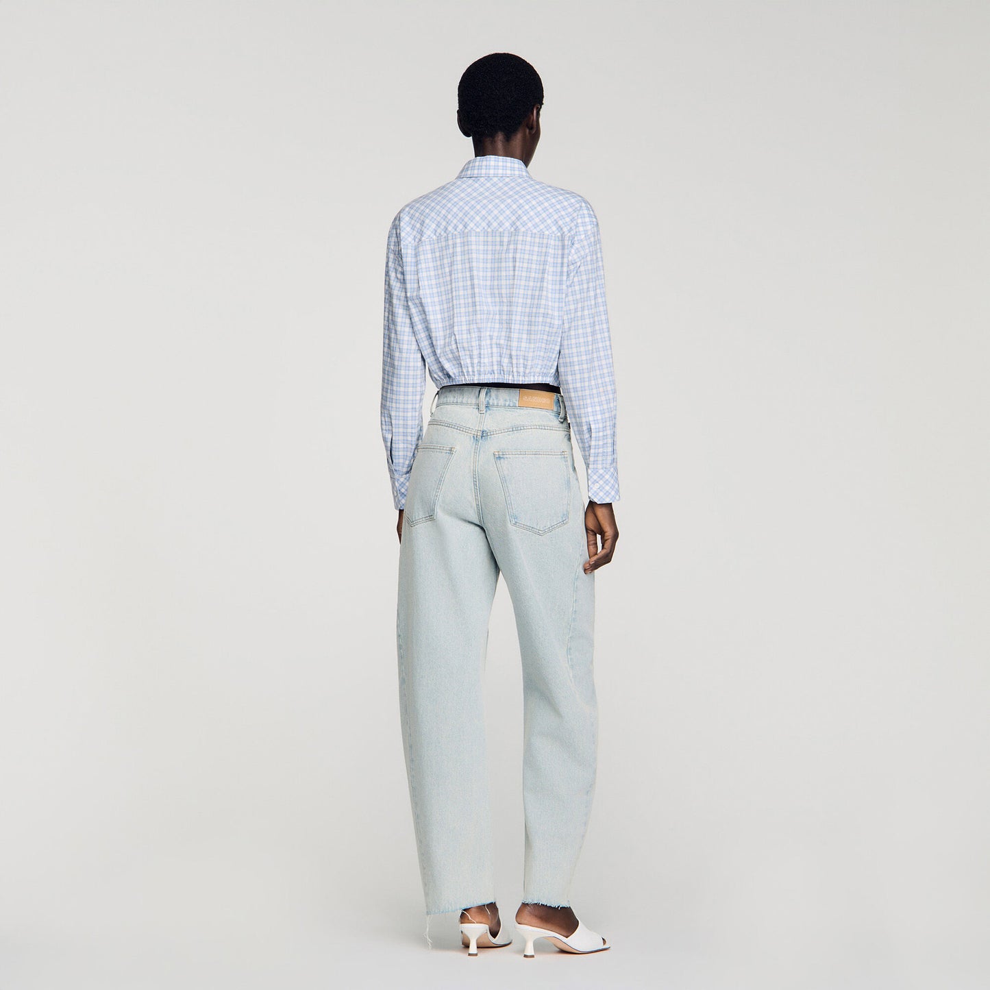 Faded barrel cotton jeans