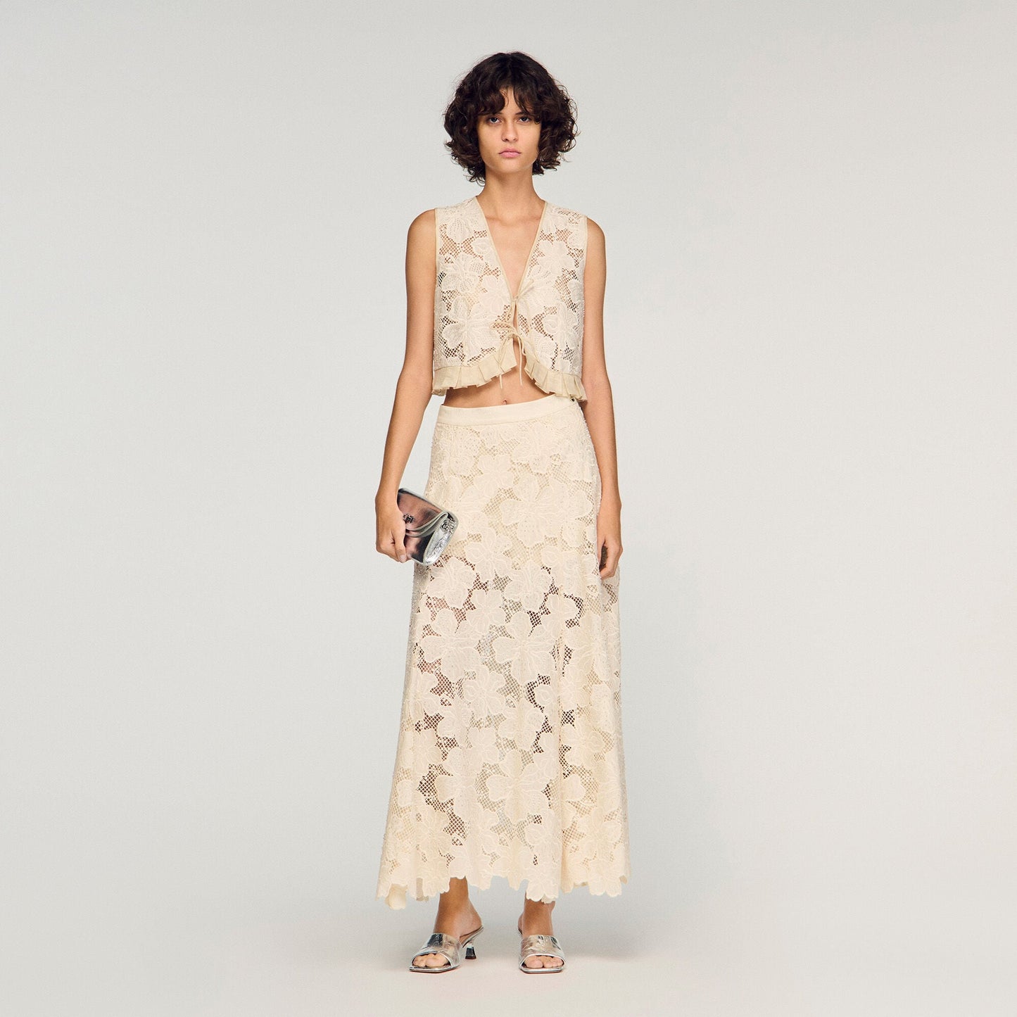 Long guipure skirt