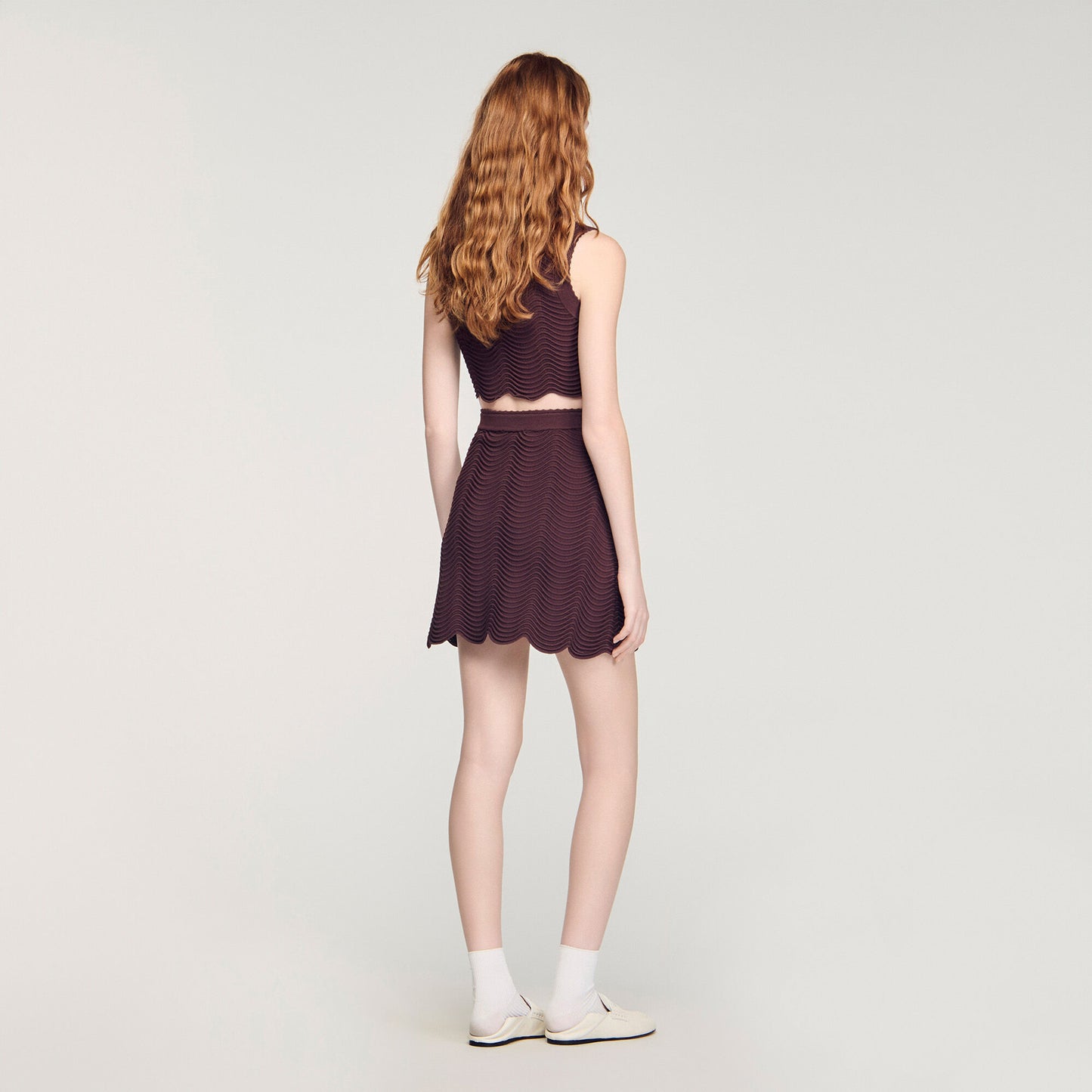 Short fancy knit skirt