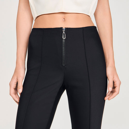 Pleat and zip trousers