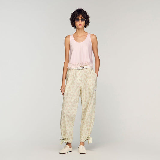 Floral-print wide-leg trousers