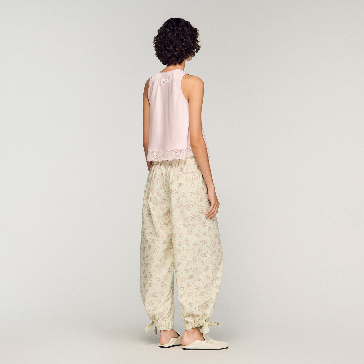 Floral-print wide-leg trousers