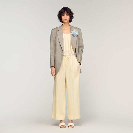 Satin wide-leg trousers