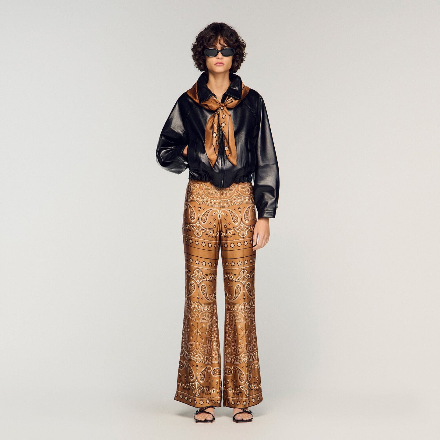 Bandana-print floaty trousers