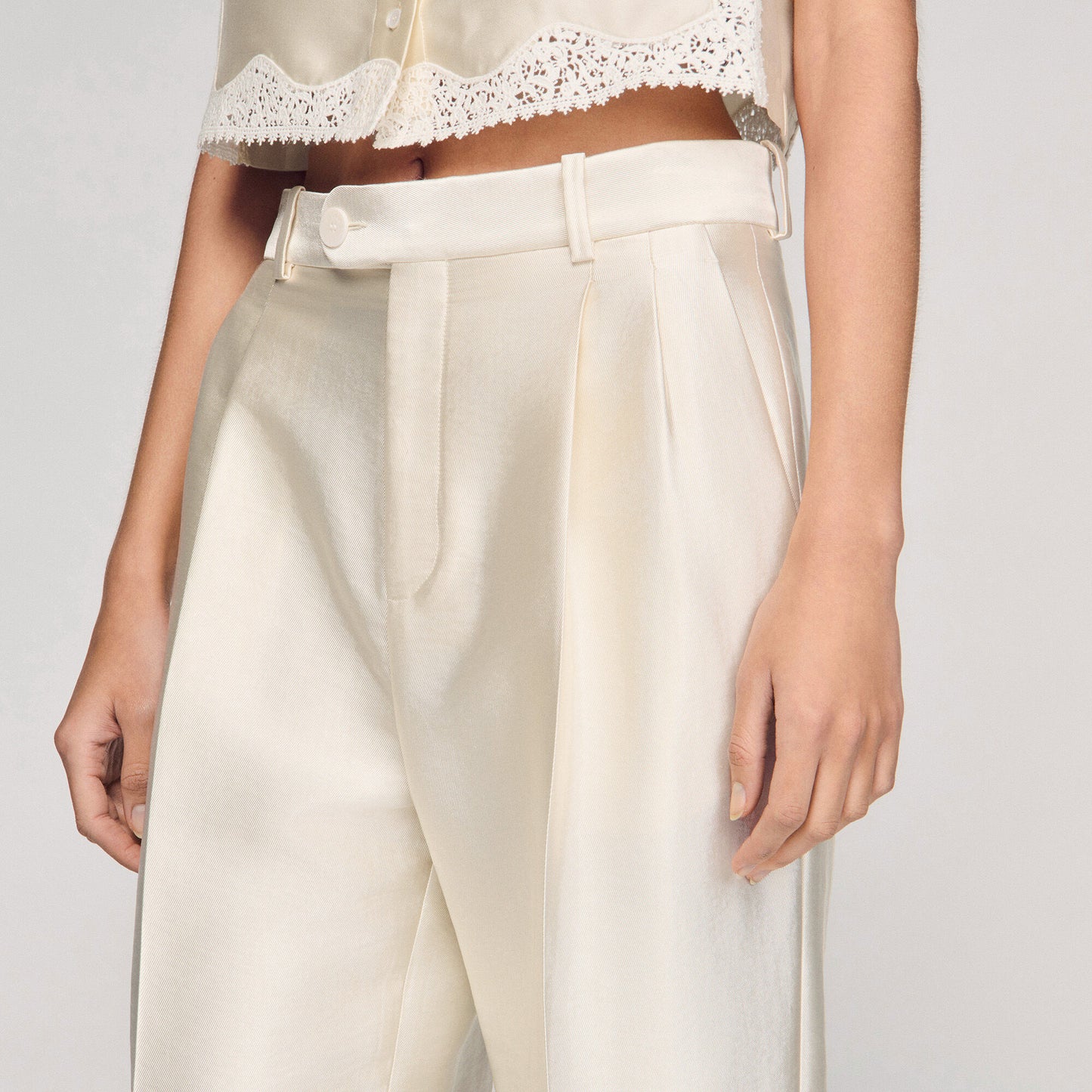 Satin-effect trousers