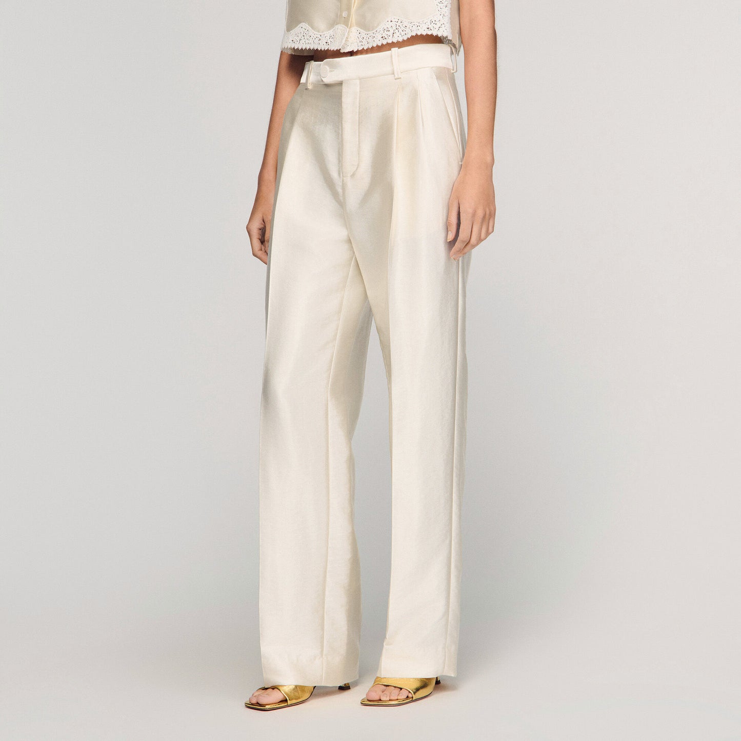 Satin-effect trousers