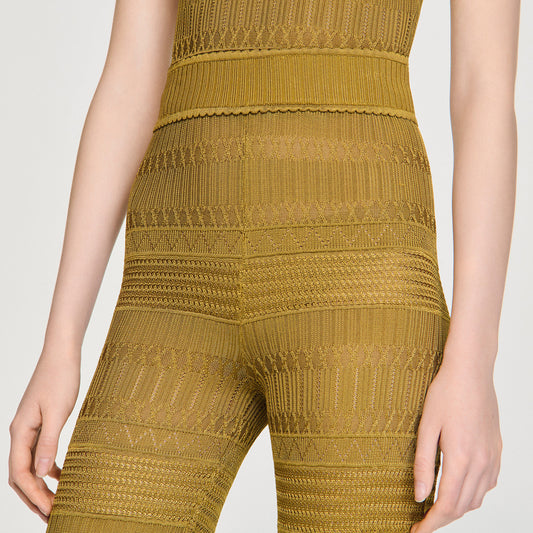 Pointelle knit trousers