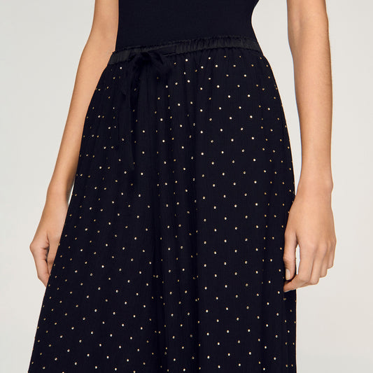 Rhinestone wide-leg trousers