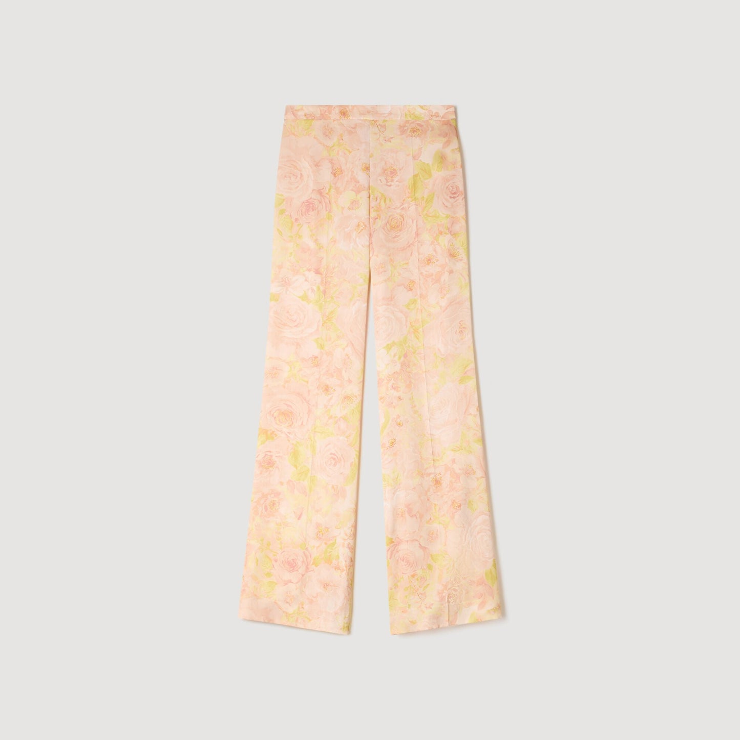 Floral-print floaty trousers