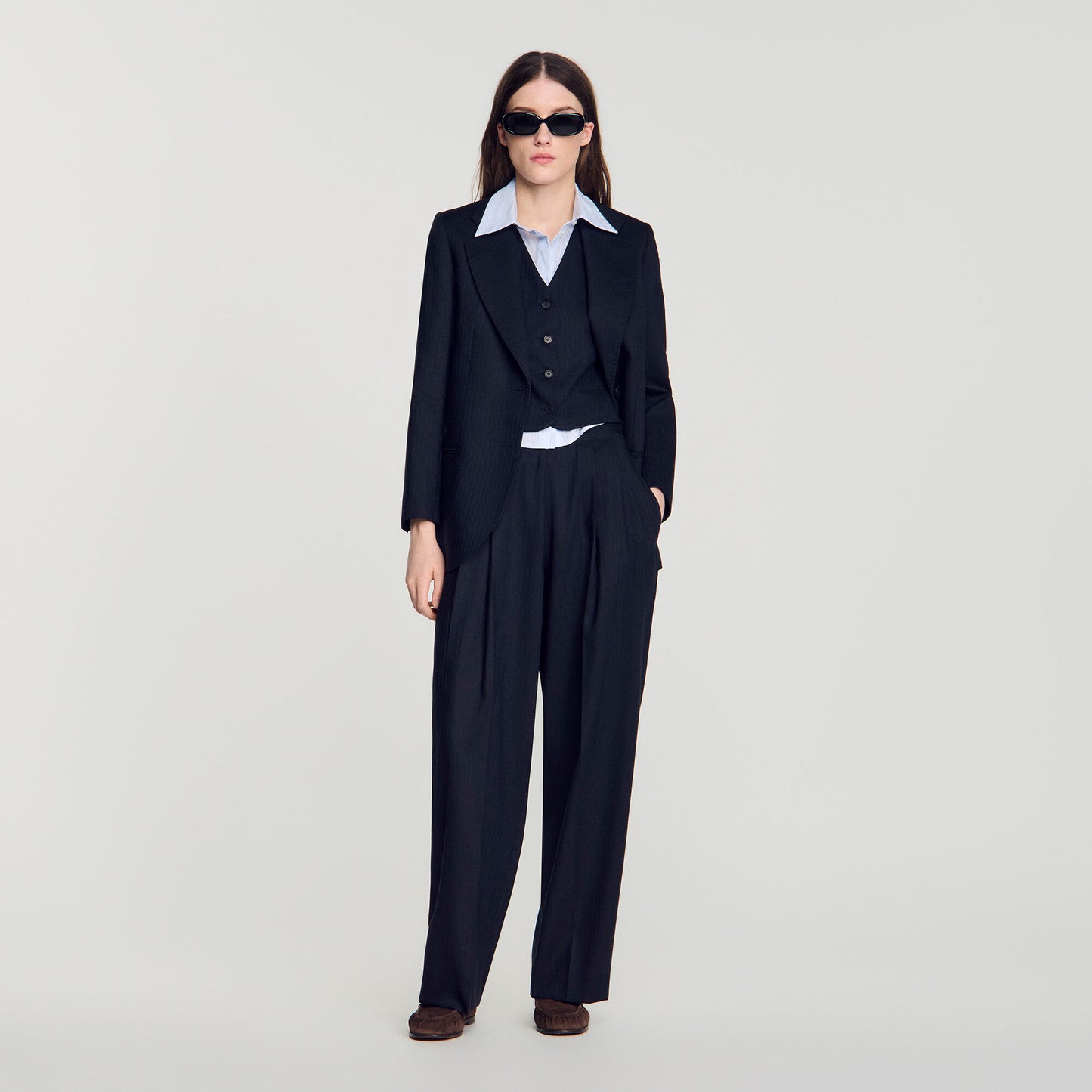 Striped wool trousers