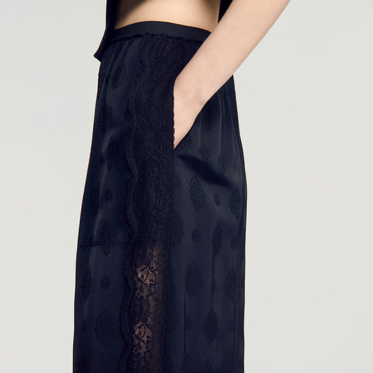 Fluid Paisley jacquard trousers