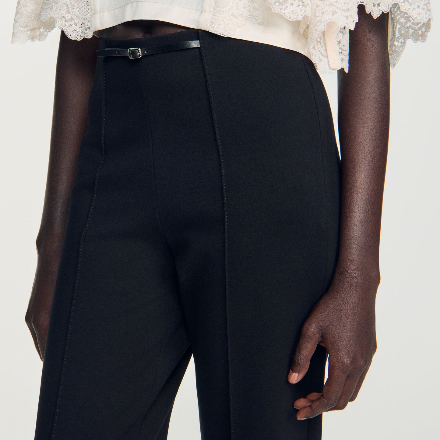 Stretch straight-leg trousers