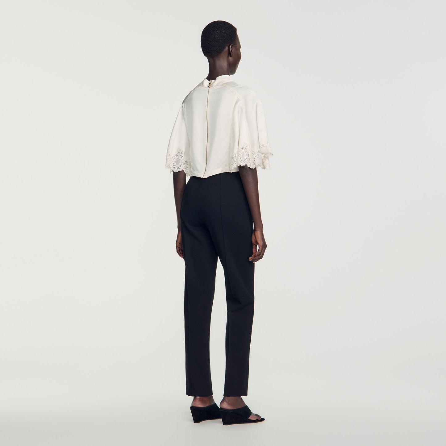 Stretch straight-leg trousers