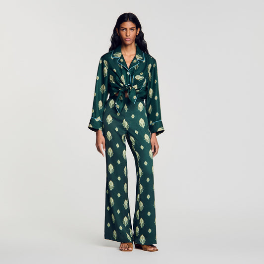 Paisley-print floaty trousers