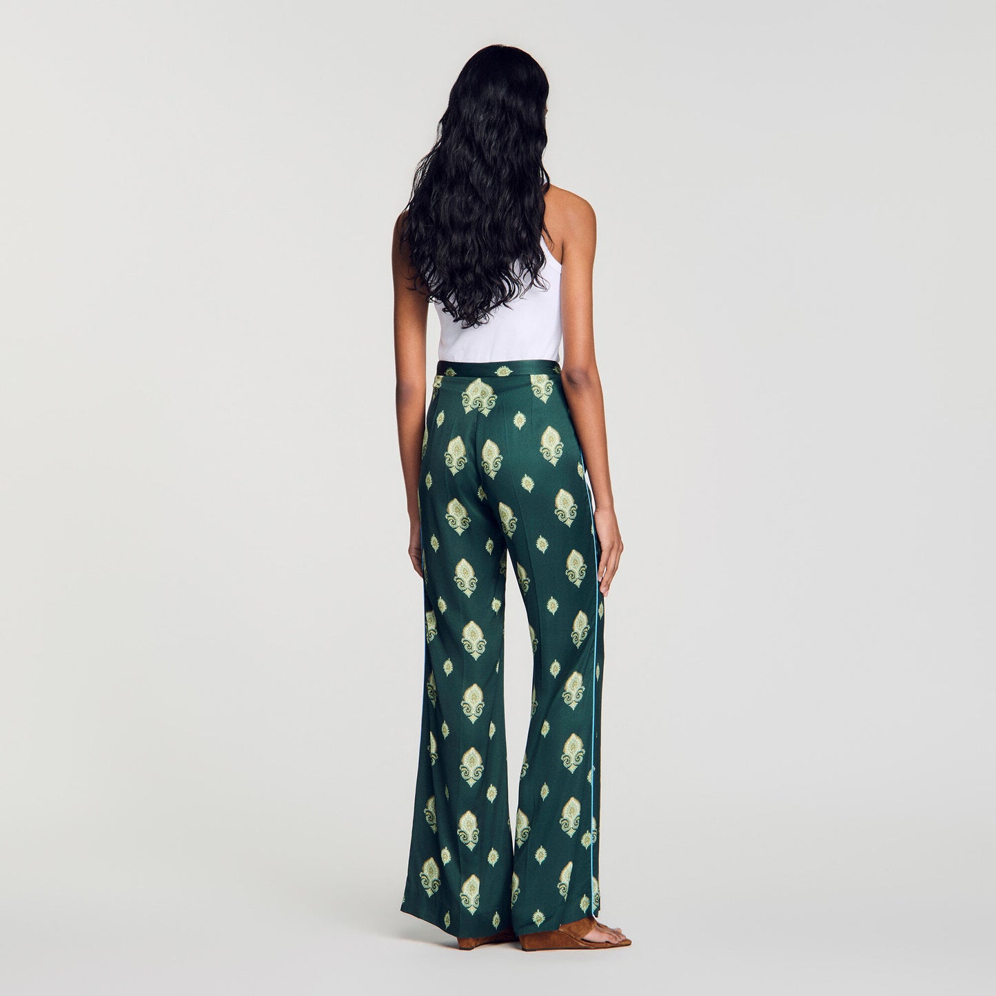 Paisley-print floaty trousers
