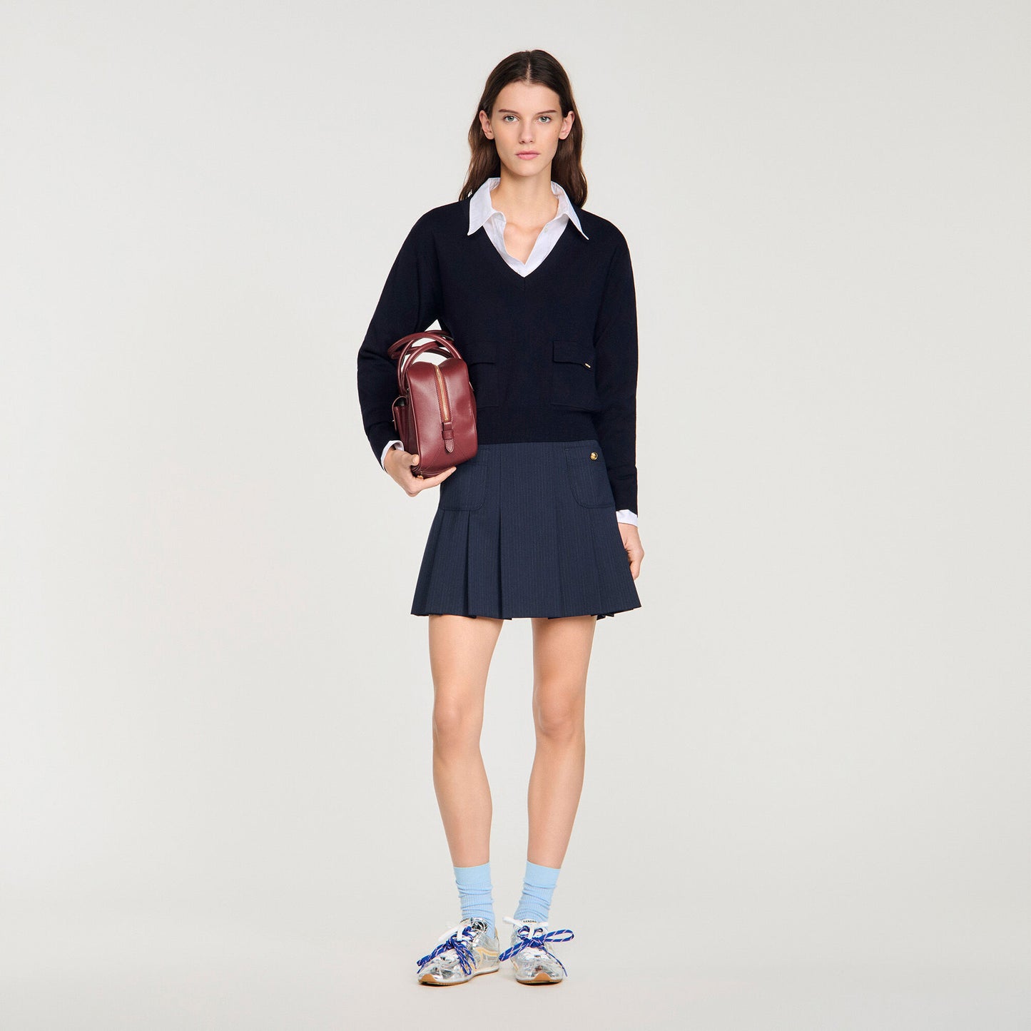 V-neck wool jumper
