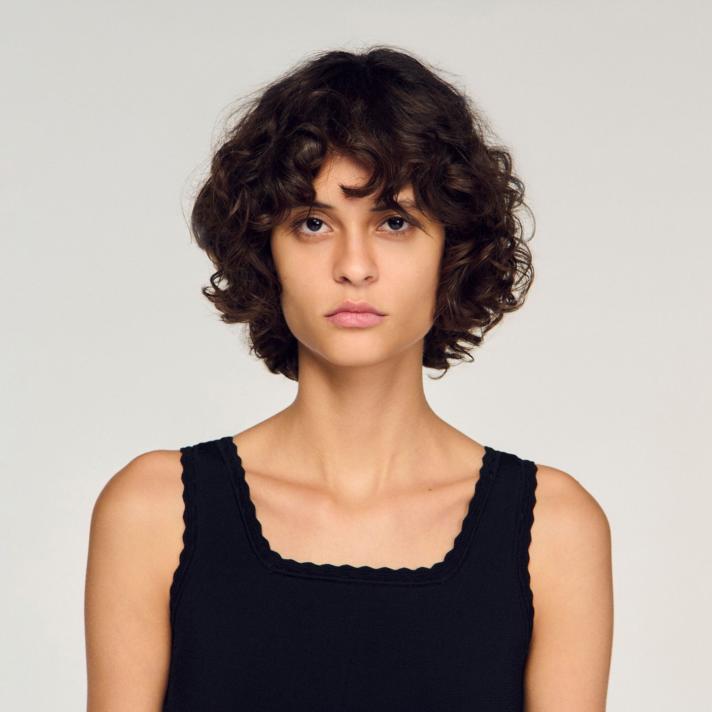 Cropped decorative knit jumper